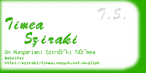 timea sziraki business card